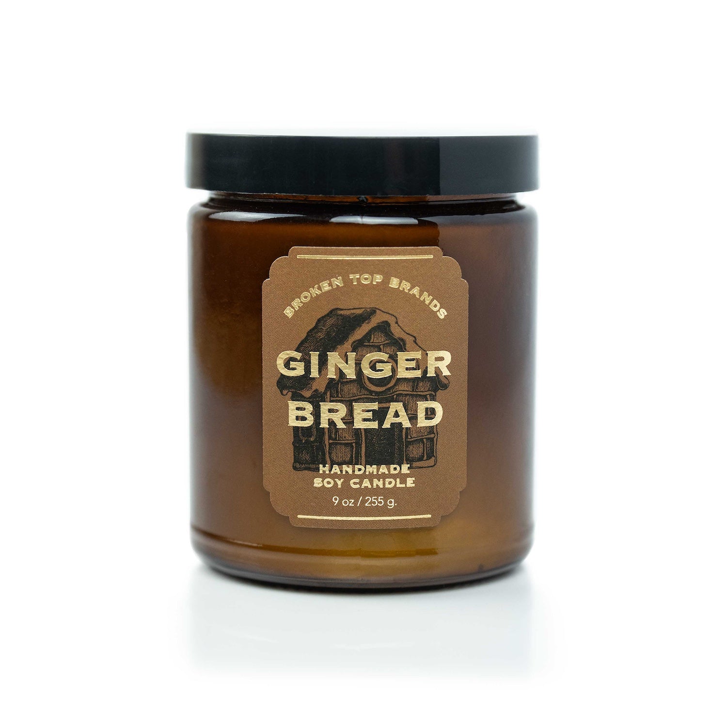 9oz Gingerbread Soy Candle on white background.