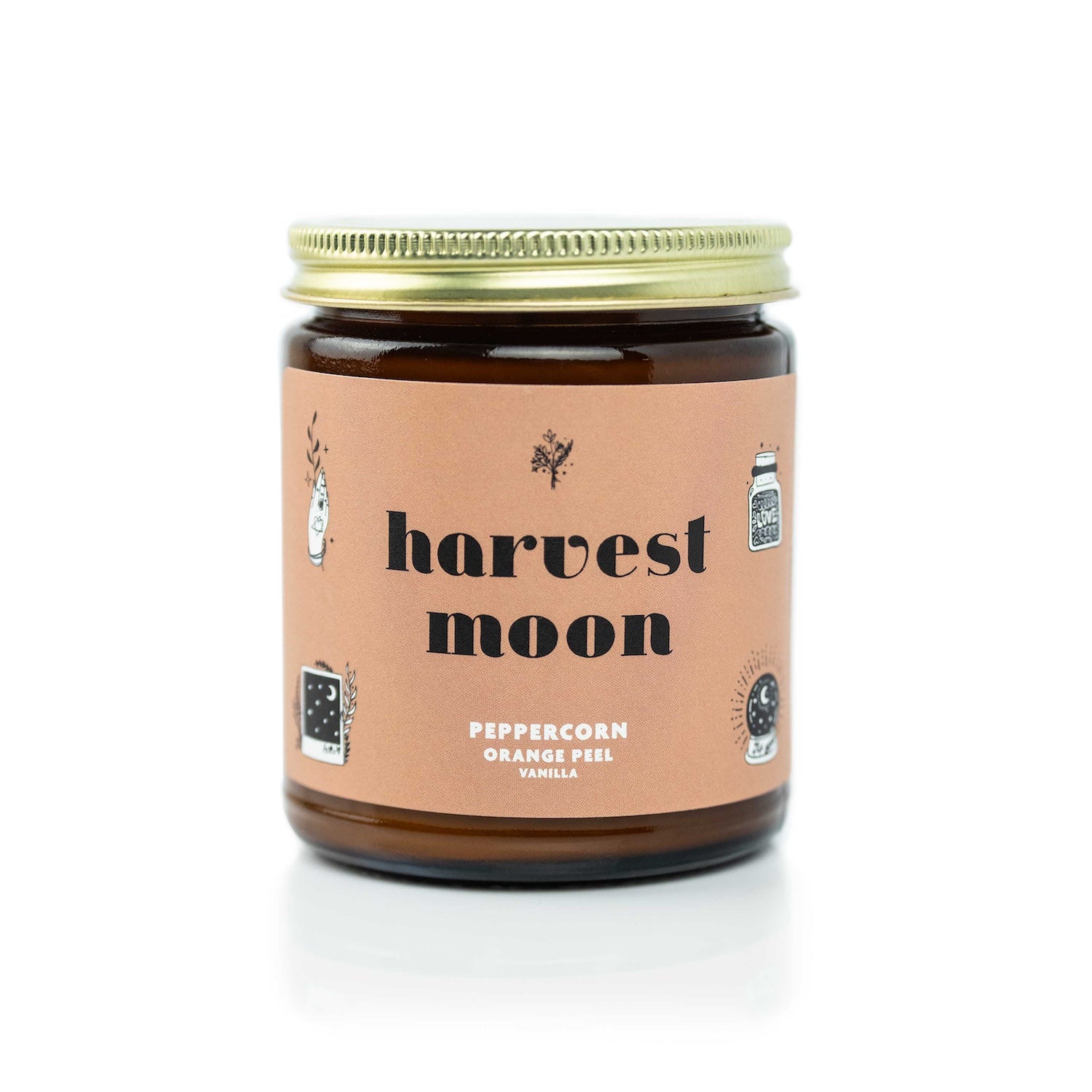 9oz 'Harvest Moon' Soy Candle on white background. 