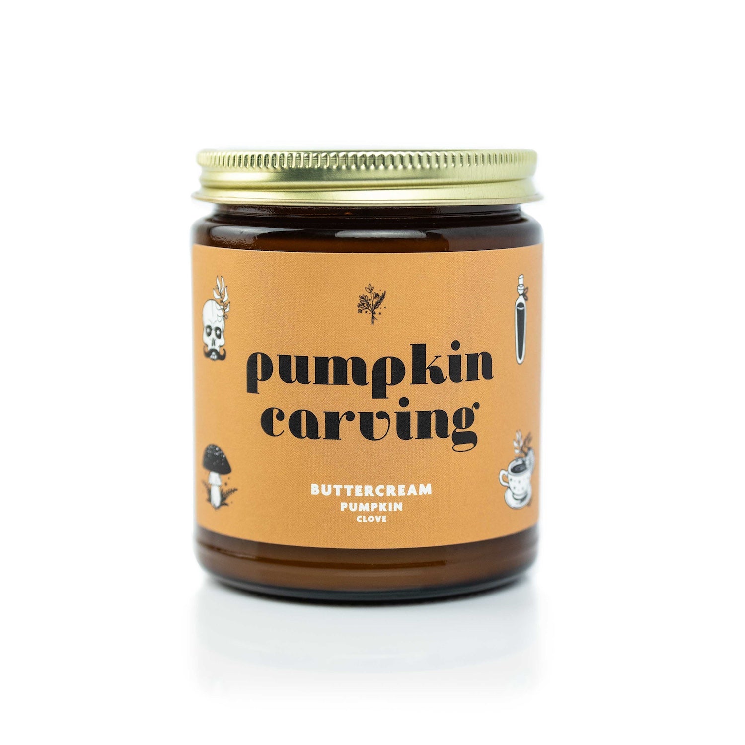 9oz 'Pumpkin Carving' Soy Candle on white background. 