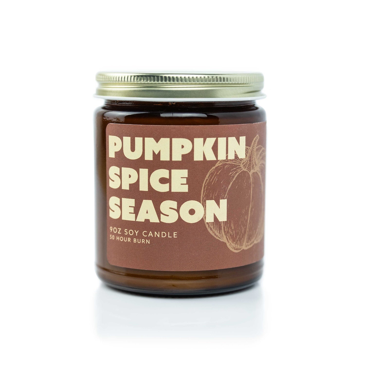 9oz 'Pumpkin Spice Season' Soy Candle on white background. 