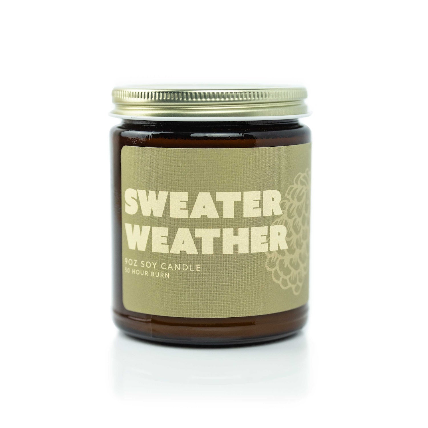 9oz 'Sweater Weather' Soy Candle on white background. 