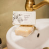 Mount Bachelor Bar Soap on the sill of a bathroom sink. 