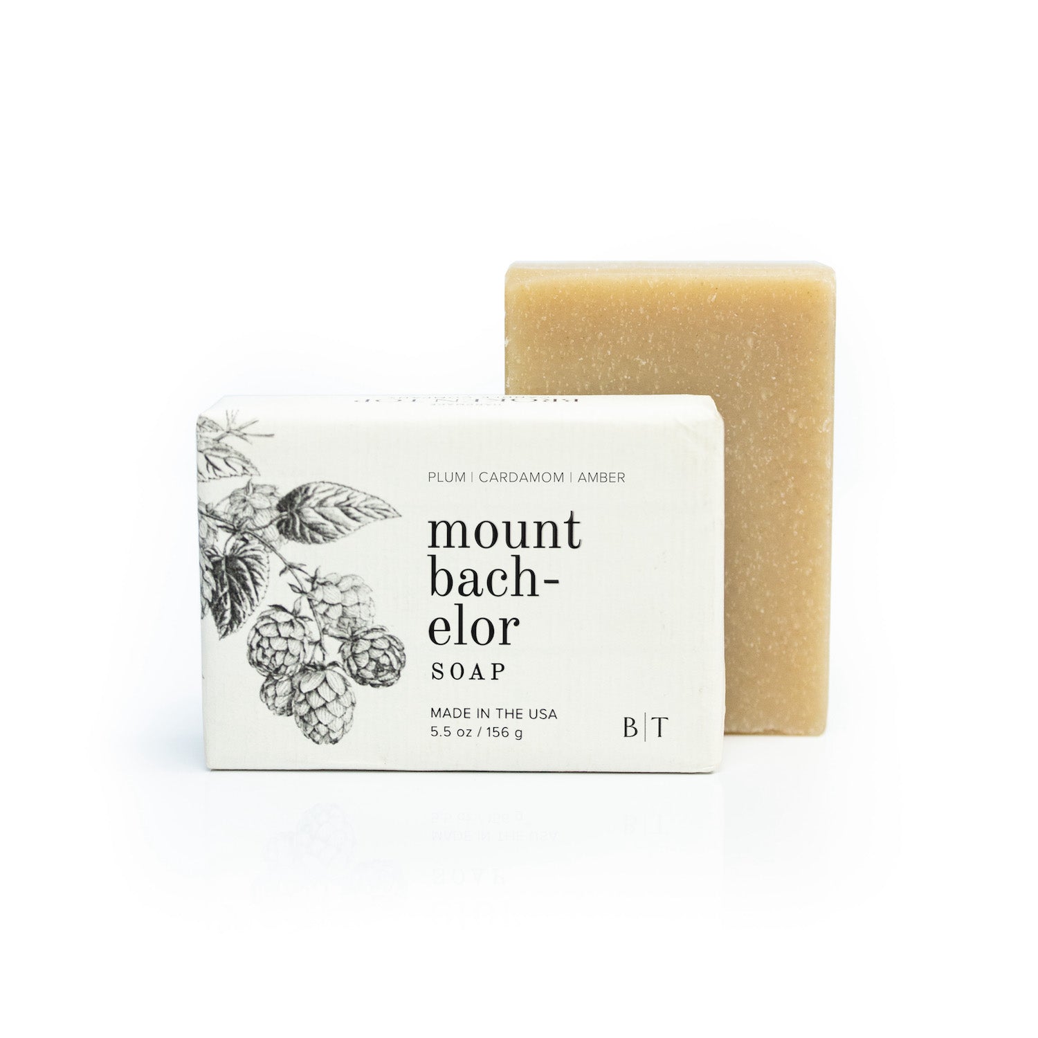 Mount Bachelor Bar Soap on white background. 